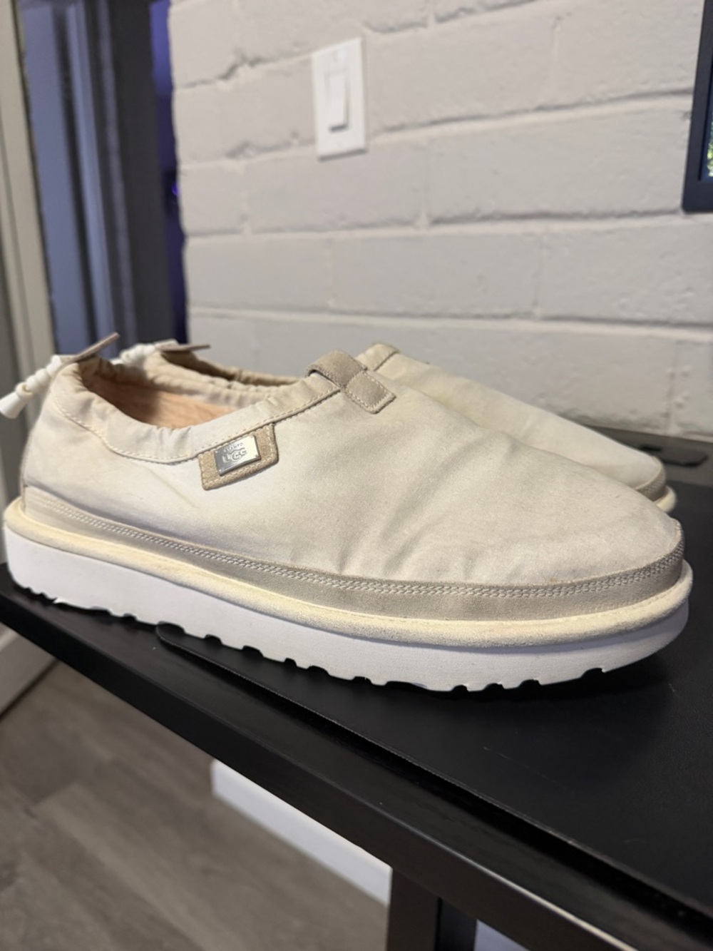 UGG Cream Slip-On Canvas Sneakers